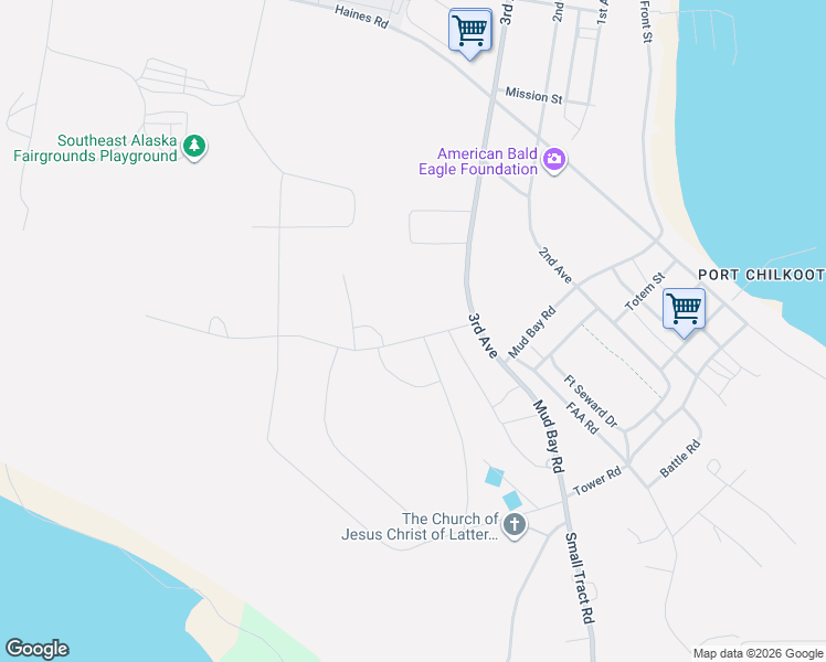 map of restaurants, bars, coffee shops, grocery stores, and more near 502 Major Road in Haines