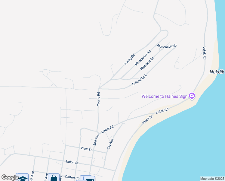 map of restaurants, bars, coffee shops, grocery stores, and more near 49-833 Oslund Drive East in Haines