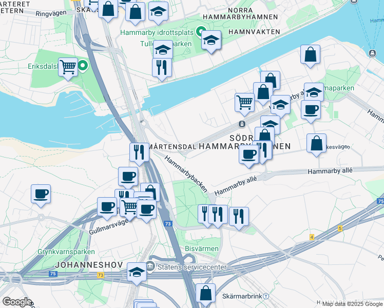 map of restaurants, bars, coffee shops, grocery stores, and more near in 