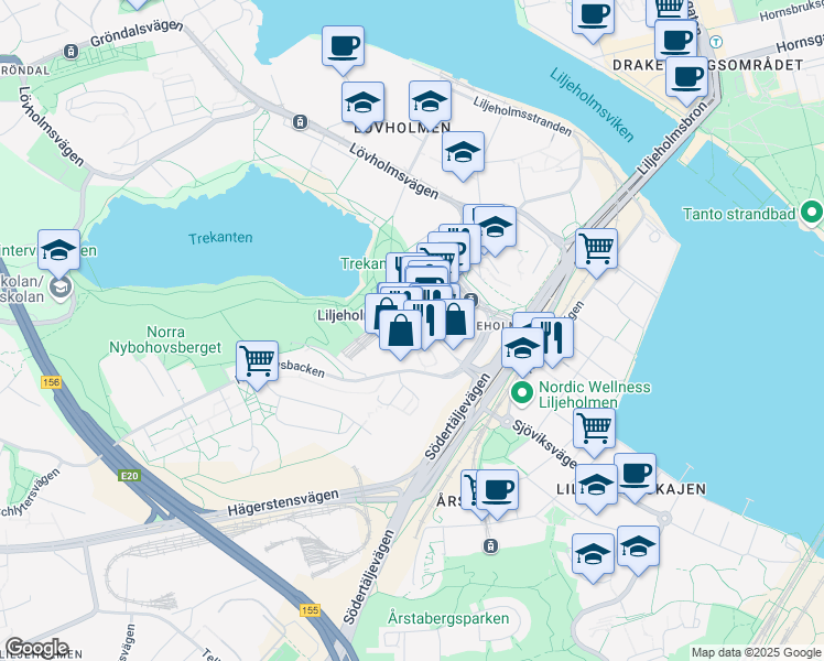 map of restaurants, bars, coffee shops, grocery stores, and more near in 