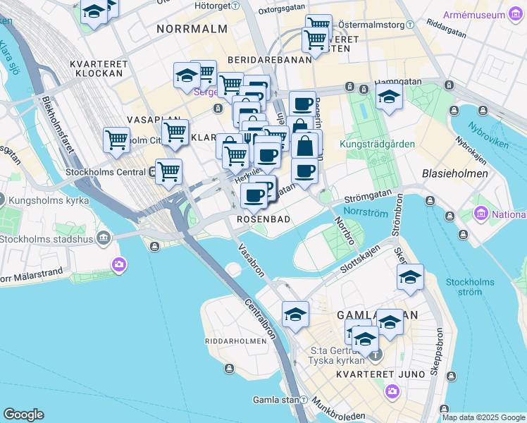 map of restaurants, bars, coffee shops, grocery stores, and more near in 