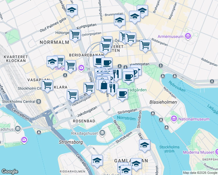 map of restaurants, bars, coffee shops, grocery stores, and more near in 