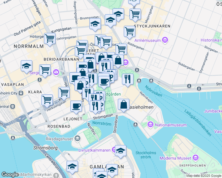 map of restaurants, bars, coffee shops, grocery stores, and more near in 