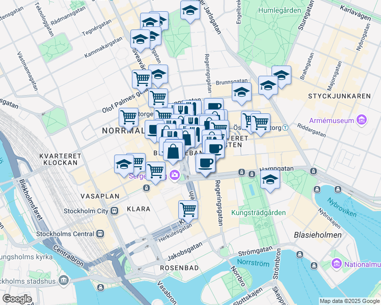 map of restaurants, bars, coffee shops, grocery stores, and more near in 