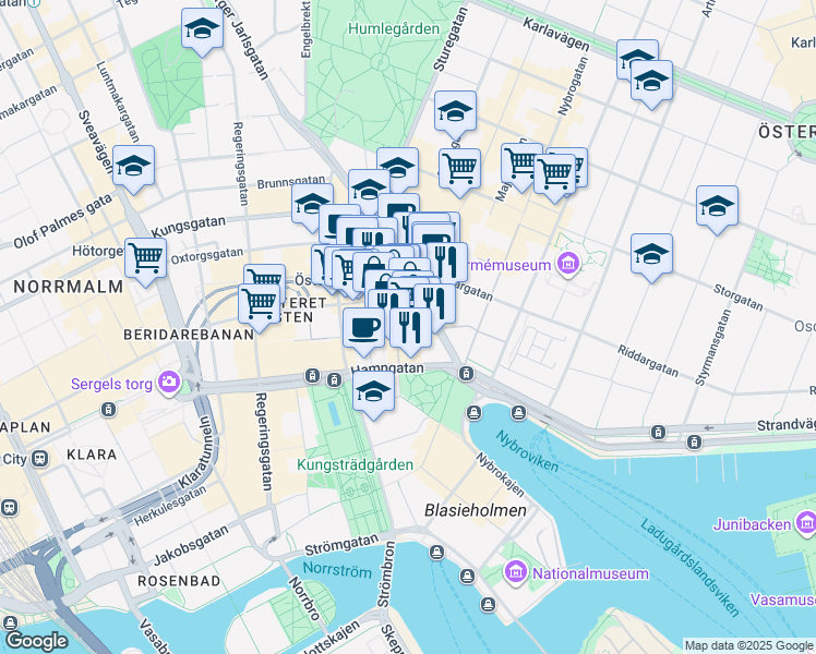 map of restaurants, bars, coffee shops, grocery stores, and more near in 