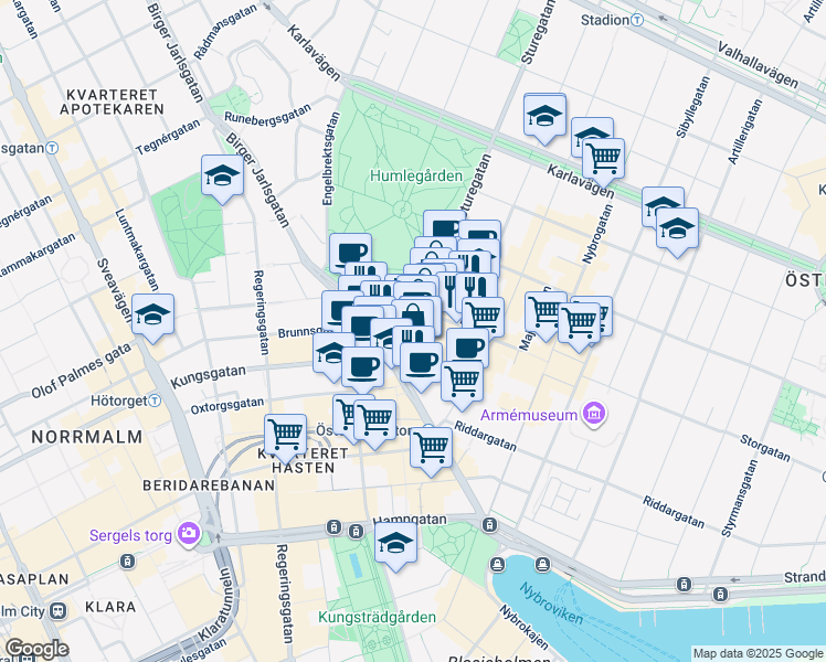 map of restaurants, bars, coffee shops, grocery stores, and more near in 