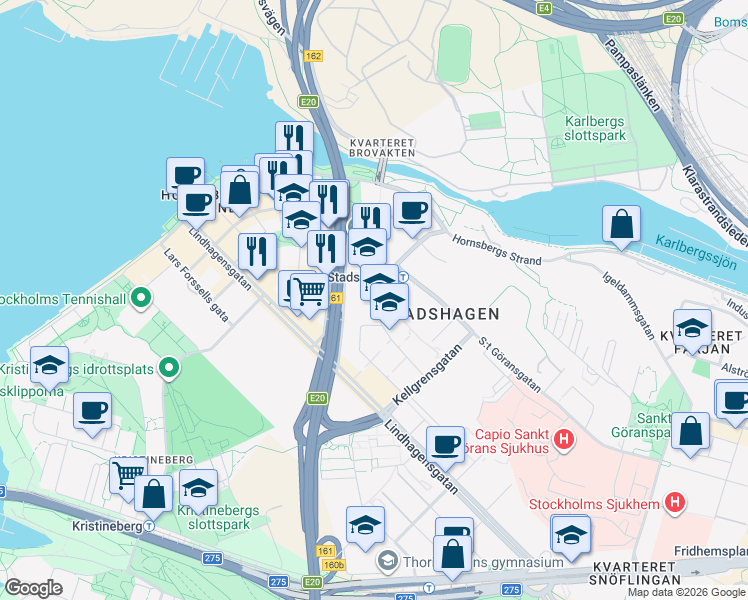 map of restaurants, bars, coffee shops, grocery stores, and more near in 