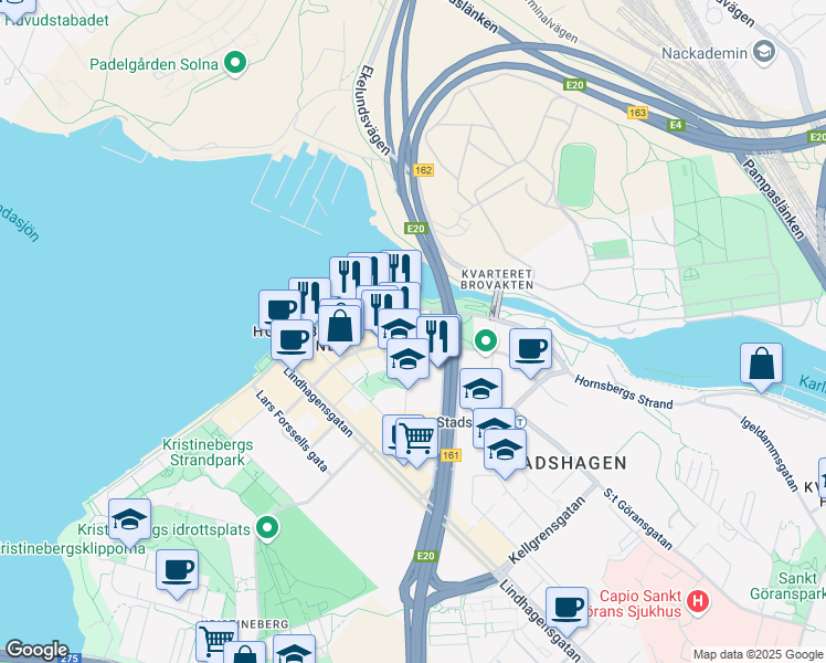 map of restaurants, bars, coffee shops, grocery stores, and more near in 