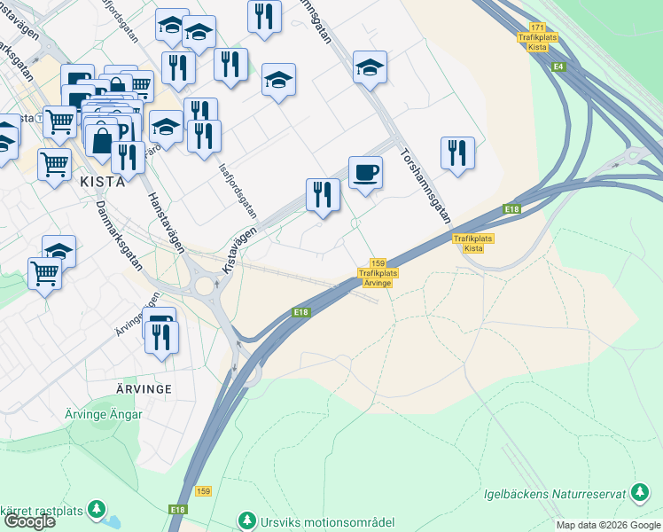 map of restaurants, bars, coffee shops, grocery stores, and more near in 