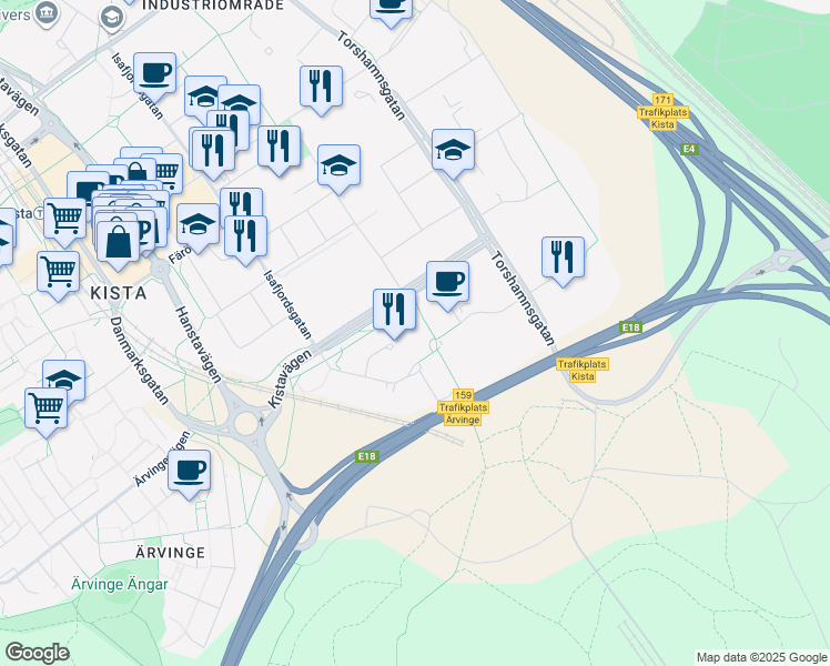 map of restaurants, bars, coffee shops, grocery stores, and more near in 