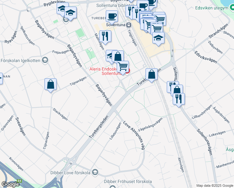 map of restaurants, bars, coffee shops, grocery stores, and more near in 