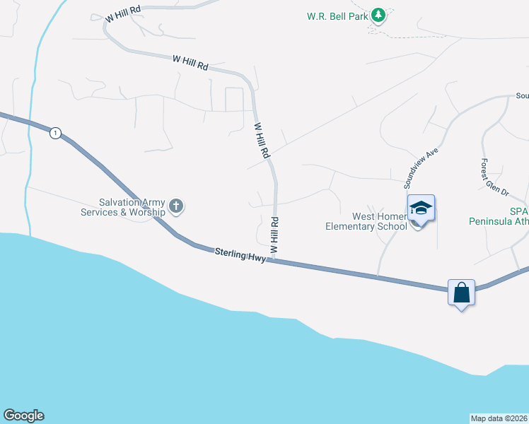 map of restaurants, bars, coffee shops, grocery stores, and more near 1170 Carriage Court in Homer