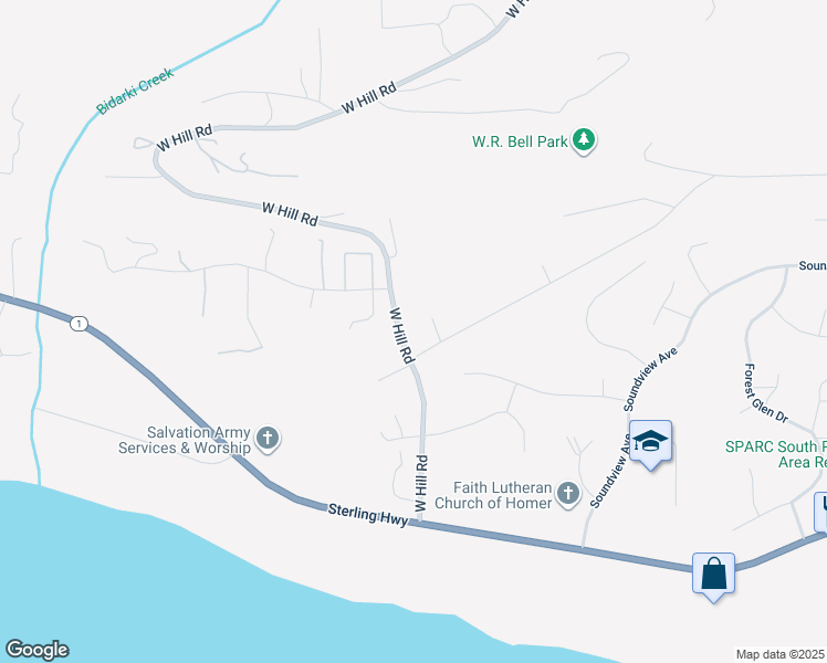 map of restaurants, bars, coffee shops, grocery stores, and more near 1200 Eric Lane in Homer