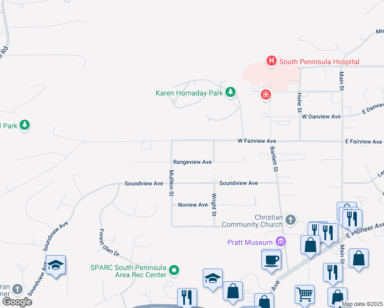 map of restaurants, bars, coffee shops, grocery stores, and more near 605 Rangeview Ave in Homer