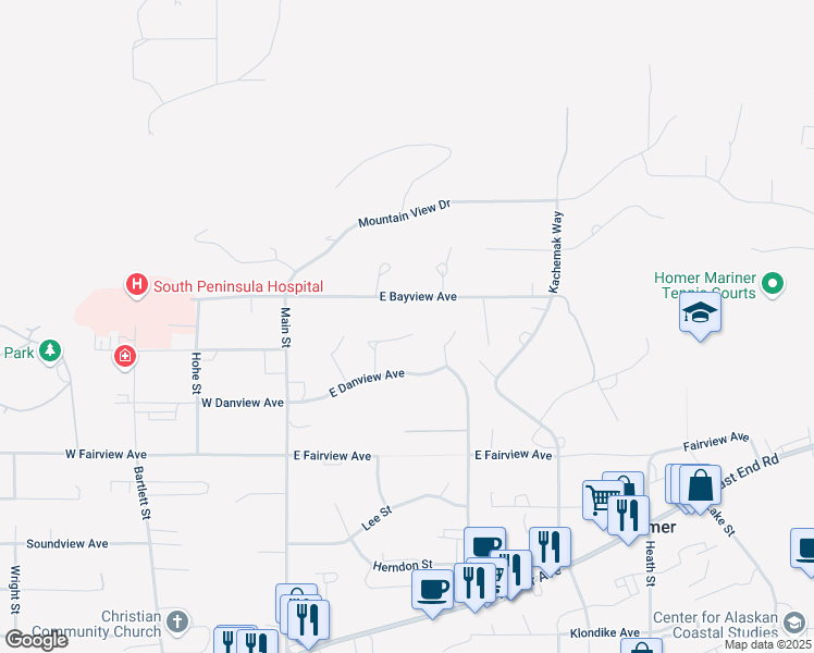 map of restaurants, bars, coffee shops, grocery stores, and more near 4206 Gavin Court in Homer