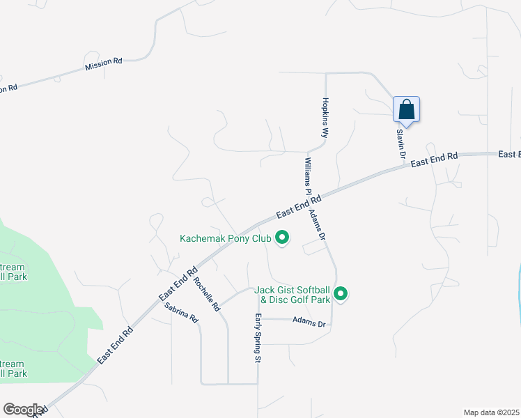 map of restaurants, bars, coffee shops, grocery stores, and more near 2102 East End Road in Homer