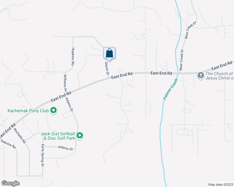 map of restaurants, bars, coffee shops, grocery stores, and more near 2413 Clover Place in Homer