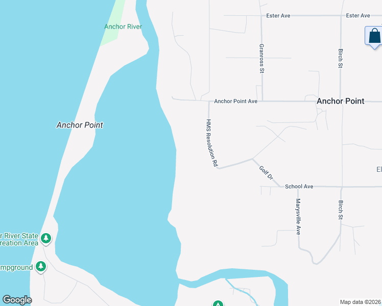 map of restaurants, bars, coffee shops, grocery stores, and more near 34131 HMS Resolution Road in Anchor Point