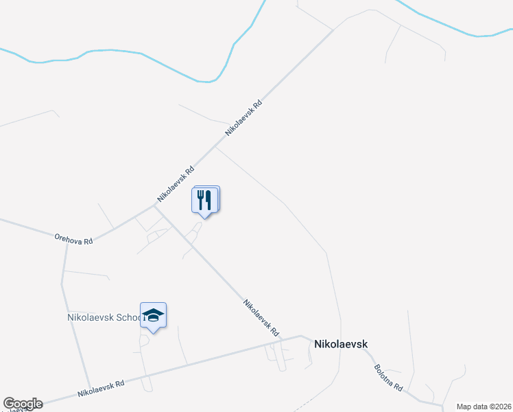 map of restaurants, bars, coffee shops, grocery stores, and more near 64973 Nikolaevsk Road in Nikolaevsk