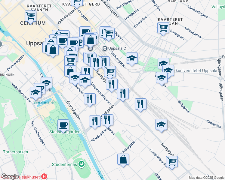 map of restaurants, bars, coffee shops, grocery stores, and more near in 