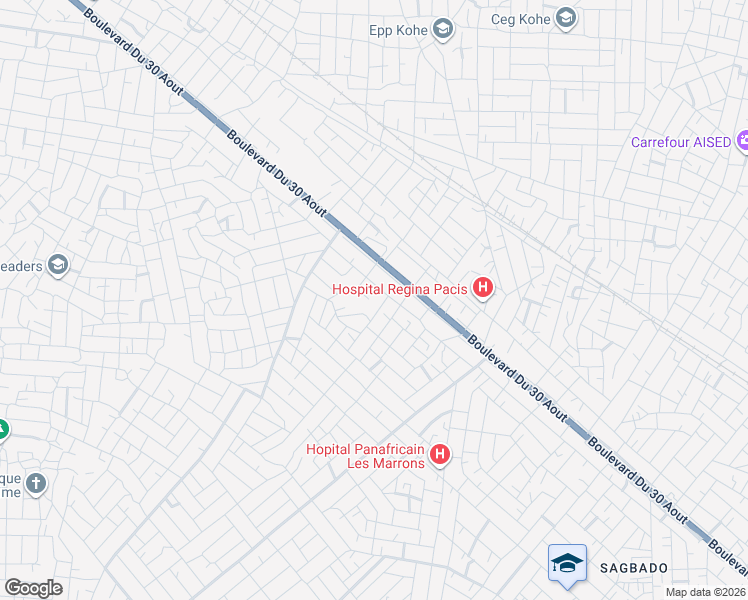 map of restaurants, bars, coffee shops, grocery stores, and more near in Lomé