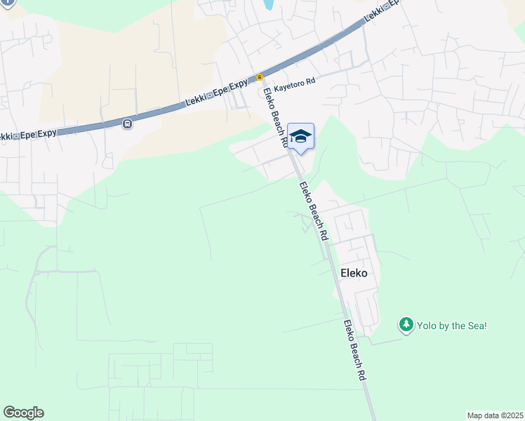 map of restaurants, bars, coffee shops, grocery stores, and more near Eleko Beach Road in Lekki