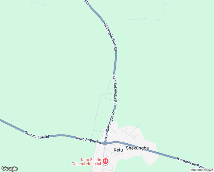 map of restaurants, bars, coffee shops, grocery stores, and more near Ikorodu-Epe Road in Epe