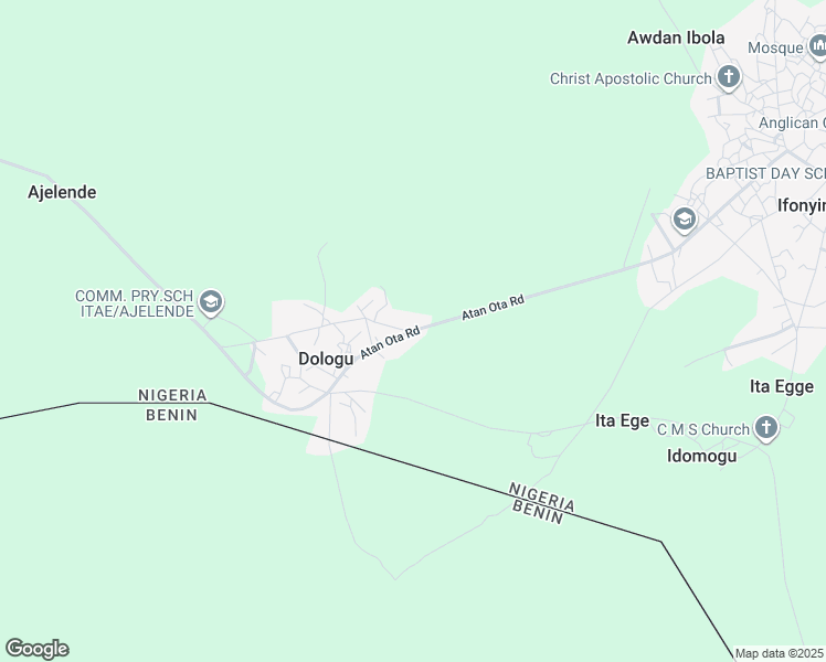 map of restaurants, bars, coffee shops, grocery stores, and more near Atan Ota Road in Dologu