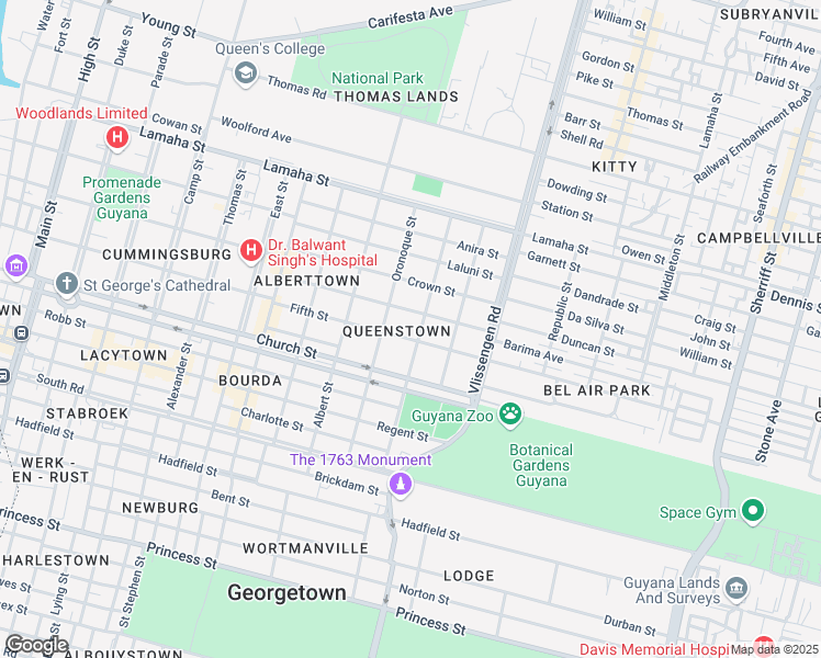 map of restaurants, bars, coffee shops, grocery stores, and more near in Georgetown