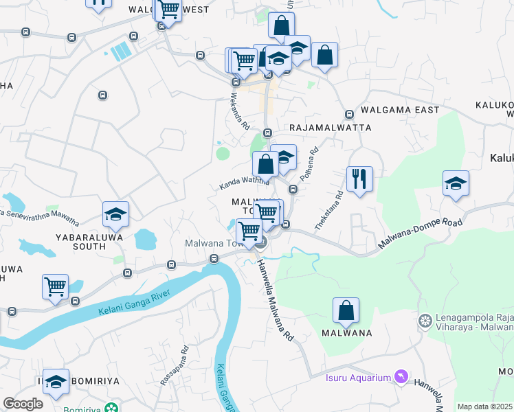 map of restaurants, bars, coffee shops, grocery stores, and more near in Gampaha