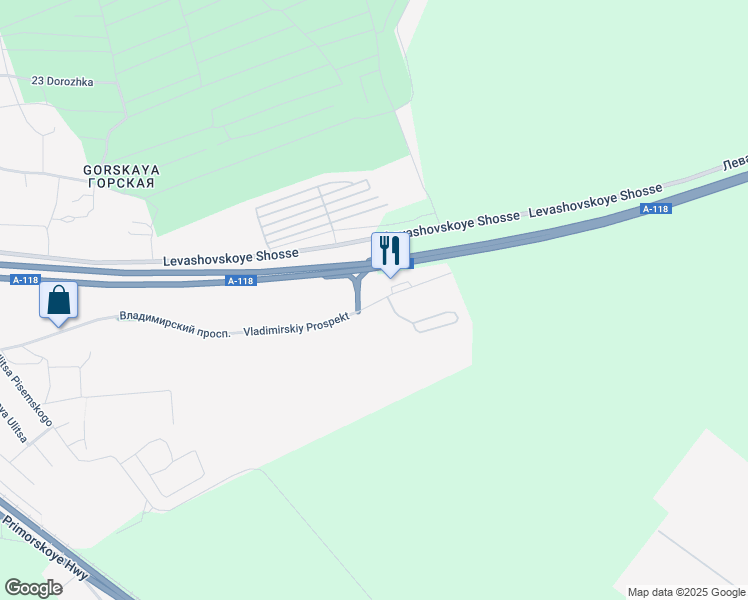 map of restaurants, bars, coffee shops, grocery stores, and more near 19 Vladimirskiy Prospekt in Sankt-Peterburg