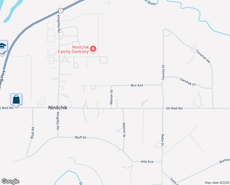 map of restaurants, bars, coffee shops, grocery stores, and more near 66310 Oil Well Road in Ninilchik