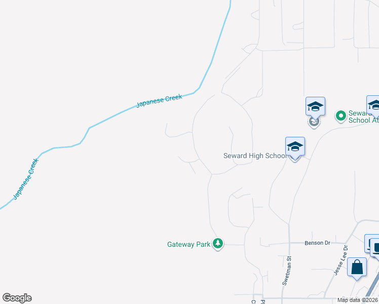 map of restaurants, bars, coffee shops, grocery stores, and more near 2103 Olympia Road in Seward