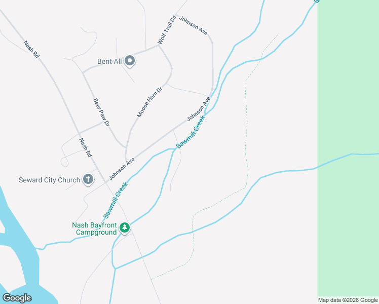 map of restaurants, bars, coffee shops, grocery stores, and more near 10384 Godwin Road in Seward
