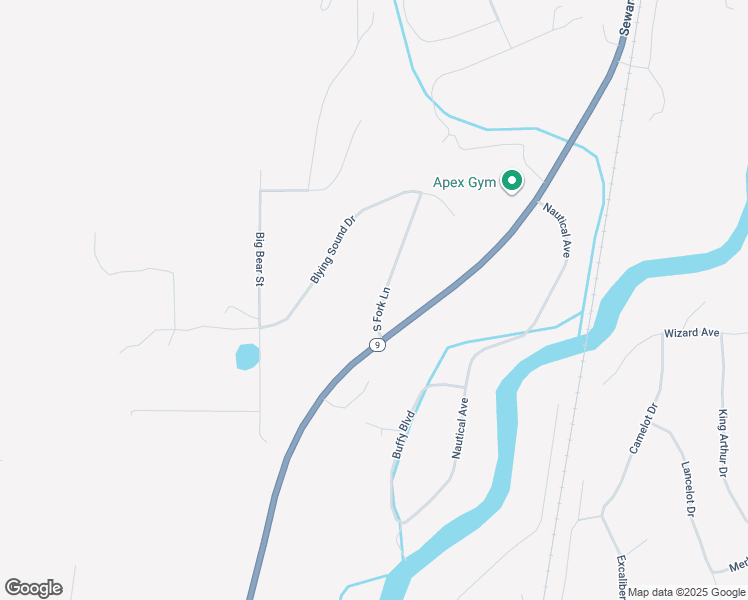 map of restaurants, bars, coffee shops, grocery stores, and more near 12555 South Fork Lane in Seward