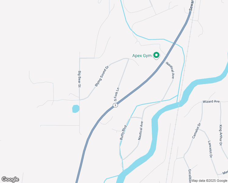 map of restaurants, bars, coffee shops, grocery stores, and more near 12555 South Fork Lane in Seward