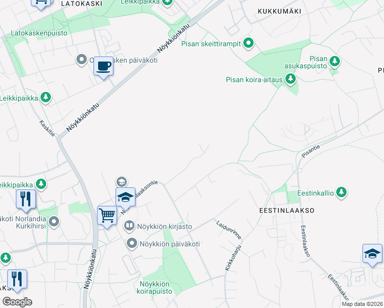 map of restaurants, bars, coffee shops, grocery stores, and more near 8 Laidunmaanraitti in Espoo