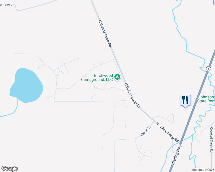 map of restaurants, bars, coffee shops, grocery stores, and more near 22137 Terpsichore Ct in Kasilof