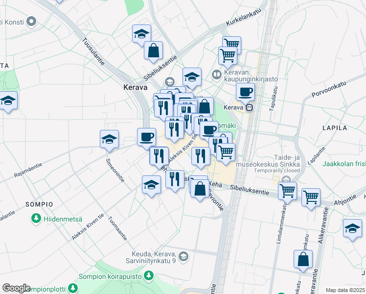 map of restaurants, bars, coffee shops, grocery stores, and more near in 