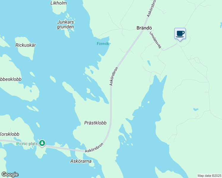 map of restaurants, bars, coffee shops, grocery stores, and more near Askörsbron in Brändö