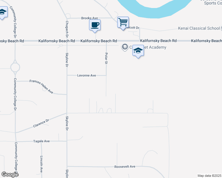 map of restaurants, bars, coffee shops, grocery stores, and more near 33715 Tern Circle in Soldotna
