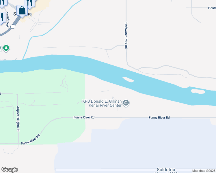 map of restaurants, bars, coffee shops, grocery stores, and more near 43580 Oehler Road in Soldotna