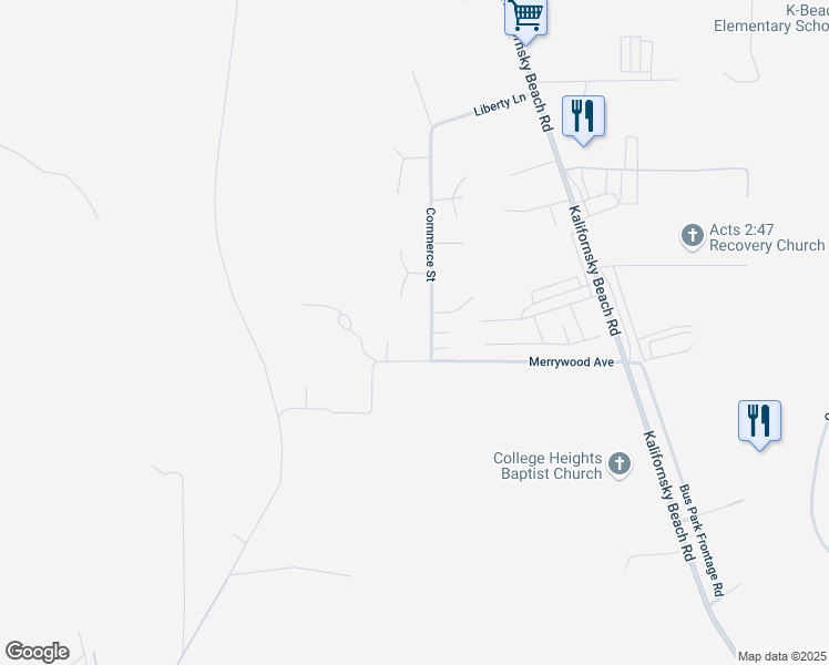 map of restaurants, bars, coffee shops, grocery stores, and more near 47498 Merrywood Avenue in Soldotna