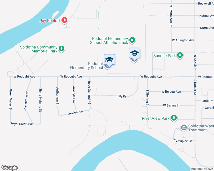 map of restaurants, bars, coffee shops, grocery stores, and more near 503 West Redoubt Avenue in Soldotna