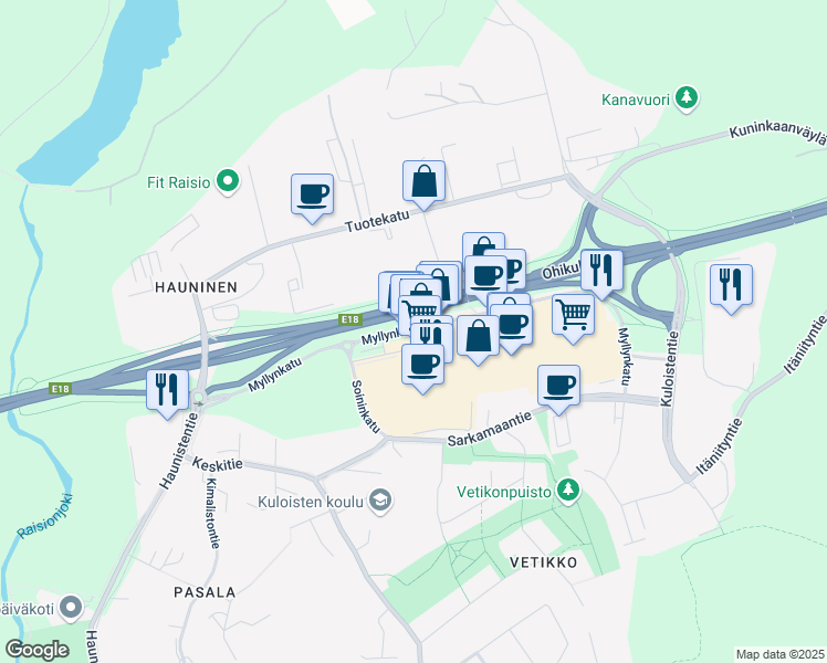 map of restaurants, bars, coffee shops, grocery stores, and more near in 