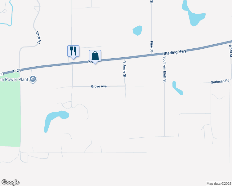 map of restaurants, bars, coffee shops, grocery stores, and more near 41555 Grove Avenue in Soldotna