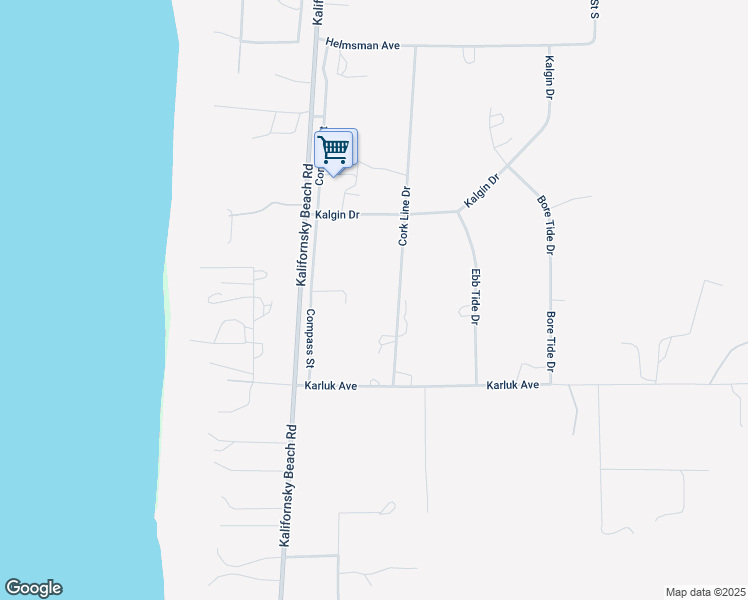 map of restaurants, bars, coffee shops, grocery stores, and more near 36100 Compass Street in Kenai