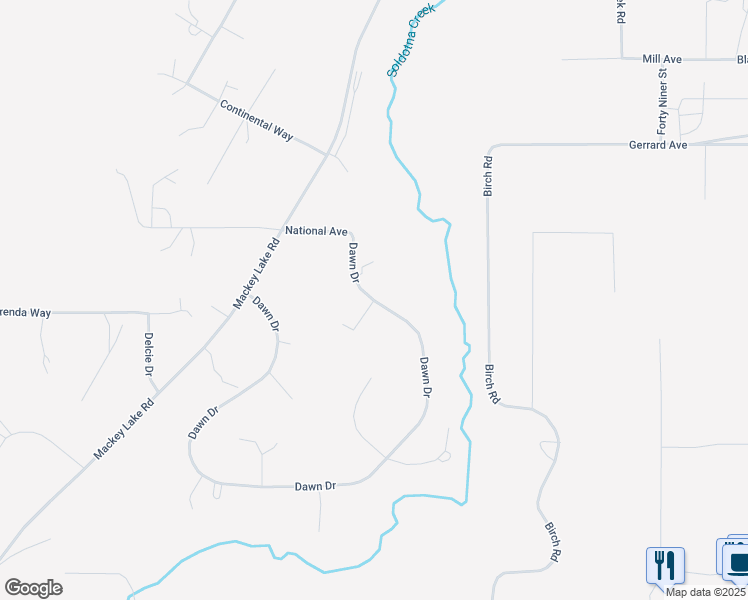 map of restaurants, bars, coffee shops, grocery stores, and more near 36300 Dawn Drive in Soldotna