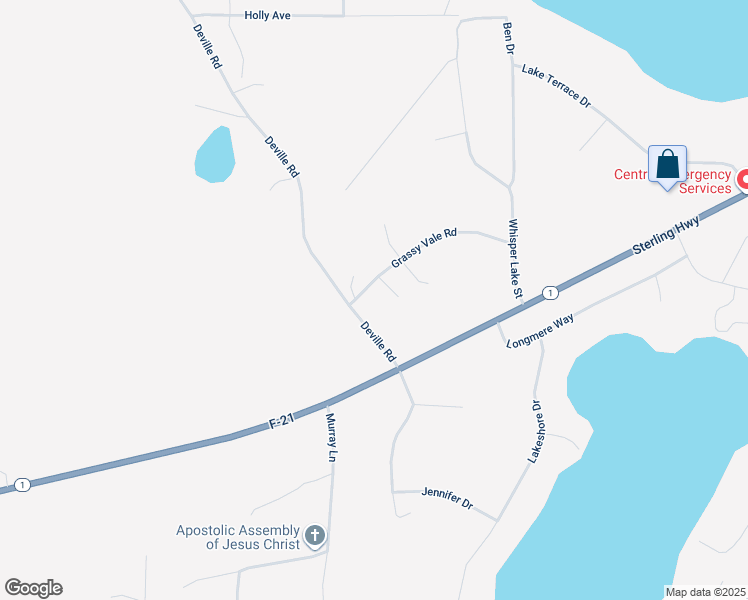 map of restaurants, bars, coffee shops, grocery stores, and more near 36600 Deville Road in Soldotna