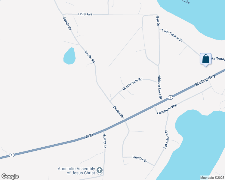 map of restaurants, bars, coffee shops, grocery stores, and more near 39230 Grassy Vale Road in Soldotna